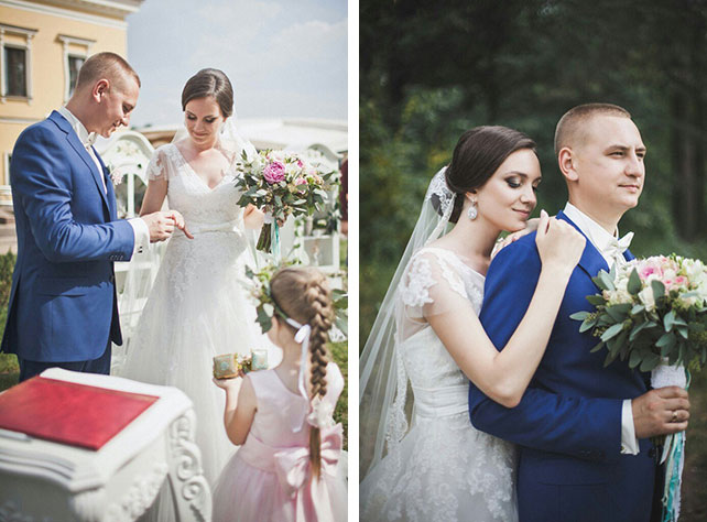 Очаровательная мятно-розовая свадьба Игоря и Анны, фотосессия жениха и невесты