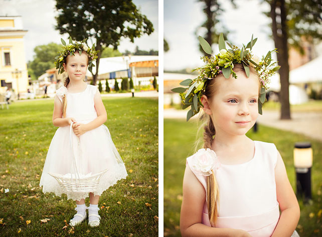 Очаровательная мятно-розовая свадьба Игоря и Анны, цветочная девочка