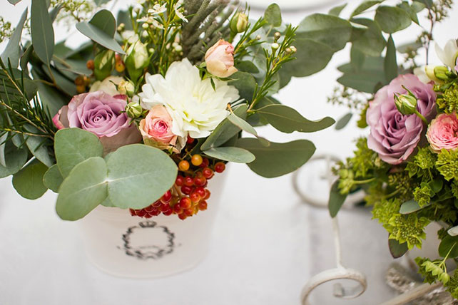 Очаровательная мятно-розовая свадьба Игоря и Анны, декор банкетного зала