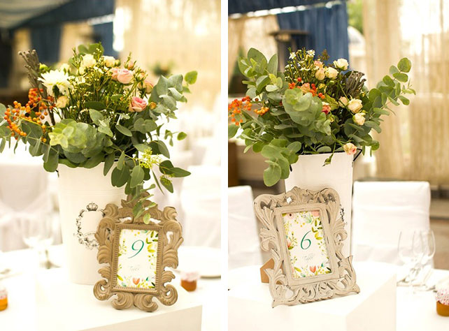 Очаровательная мятно-розовая свадьба Игоря и Анны, декор банкетного зала