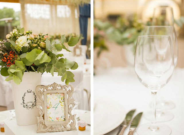 Очаровательная мятно-розовая свадьба Игоря и Анны, декор банкетного зала