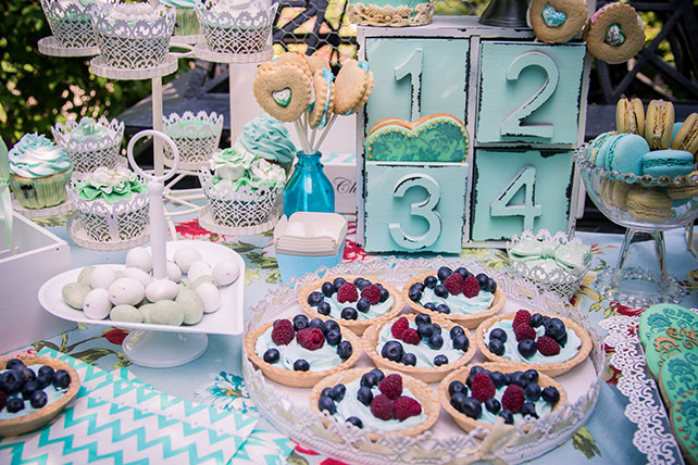 мятно-золотая свадьба, сладкий стол