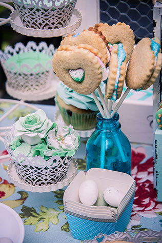 мятно-золотая свадьба, сладкий стол