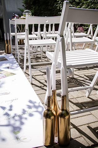 мятно-золотая свадьба, декор церемонии