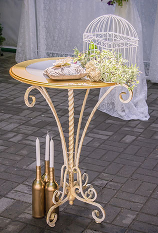 мятно-золотая свадьба, декор церемонии