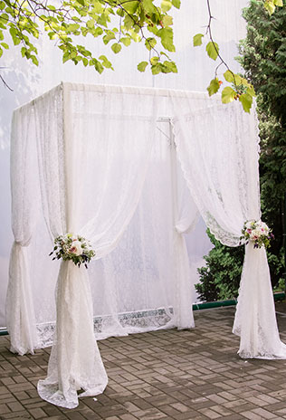 мятно-золотая свадьба, свадебная арка