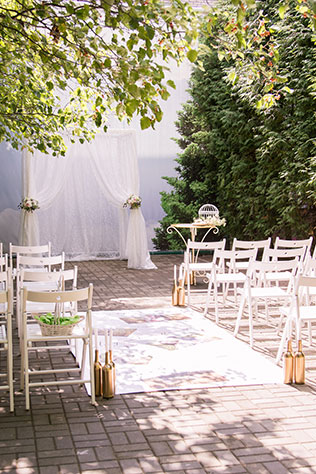 мятно-золотая свадьба, декор церемонии