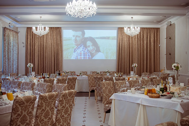 мятно-золотая свадьба, декор места торжества