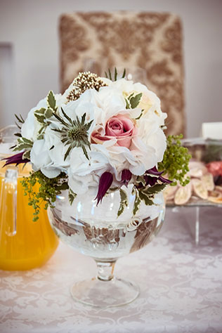 мятно-золотая свадьба, декор стола