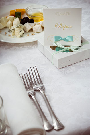 мятно-золотая свадьба, бонбоньерки