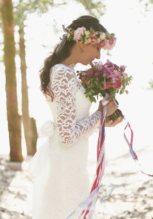 Путешествие на край света, невеста с букетом