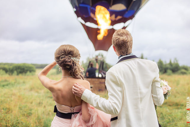 небесная свадьба с воздушными шарами, полет на воздушном шаре