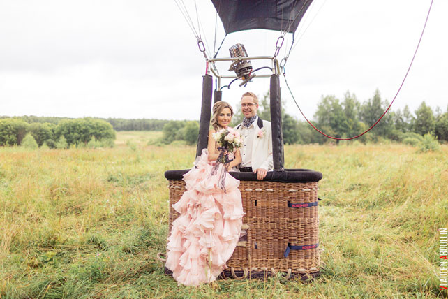 небесная свадьба с воздушными шарами, полет на воздушном шаре