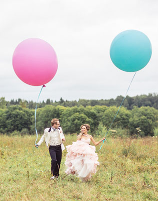 небесная свадьба с воздушными шарами, фотосессия с воздушными шарами
