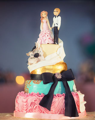 небесная свадьба с воздушными шарами, торт