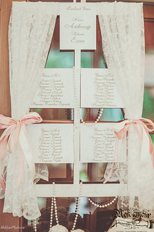 Нежность в розовом цвете, план рассадки гостей