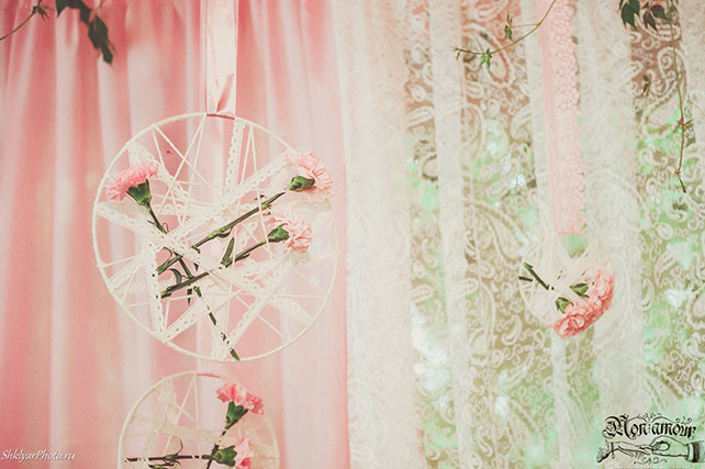 Нежность в розовом цвете, элементы декора - флористика