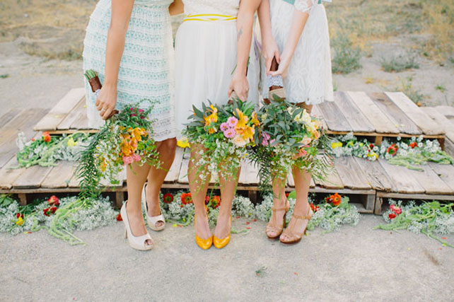 нежная свадьба в стиле рустик, подружки невесты