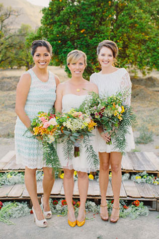 нежная свадьба в стиле рустик, подружки невесты