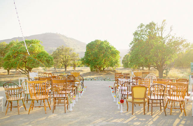 нежная свадьба в стиле рустик, место церемонии