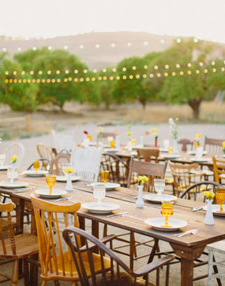 нежная свадьба в стиле рустик, декор праздничного стола