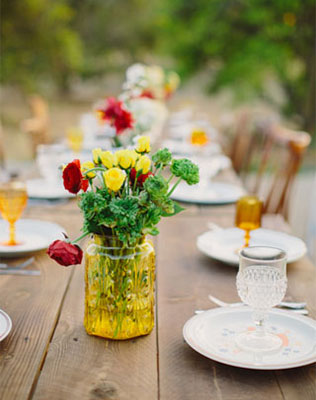 нежная свадьба в стиле рустик, декор праздничного стола