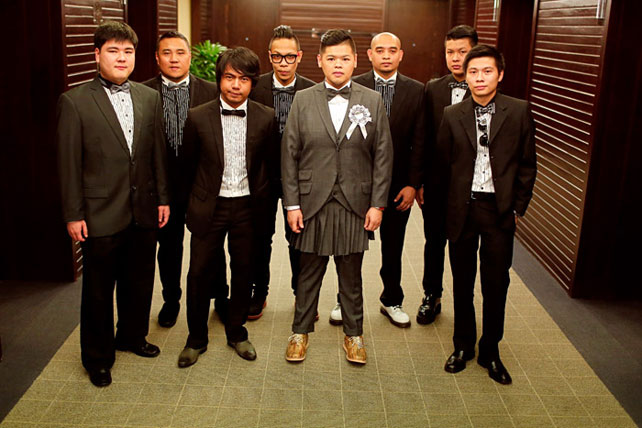 необычная и яркая современная свадьба, друзья жениха