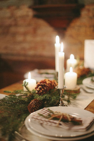 Новогодняя свадьба, декор стола