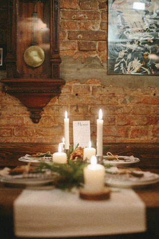 Новогодняя свадьба, декор стола