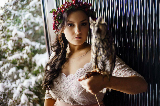 Окрыленные любовью, невеста с совой