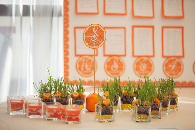 апельсиновая свадьба, номера на столах
