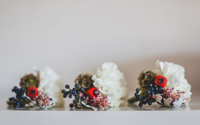 осенняя свадьба, бутоньерки