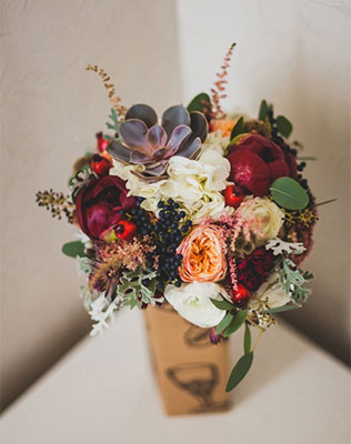 осенняя свадьба, букет невесты