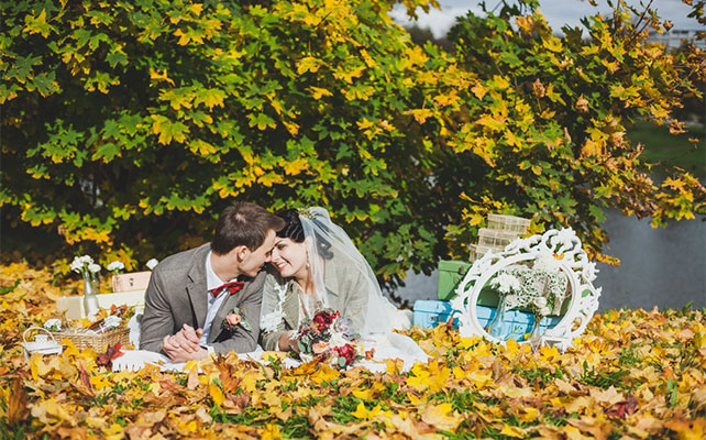 осенняя свадьба, фотосессия