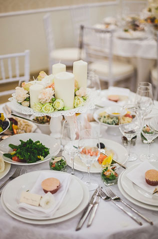 осенняя свадьба, свечи в декоре