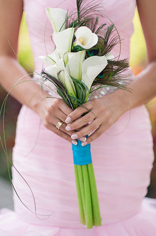 павлинья свадьба, букет невесты