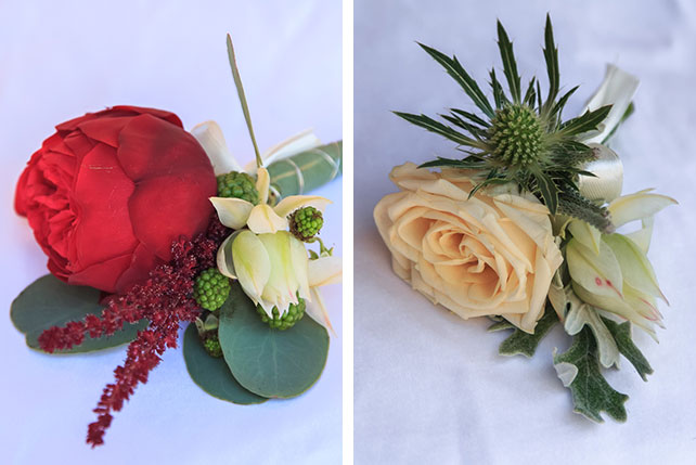 Необычная протея, свадьба Дмитрия и Юлии, бутоньерки жениха