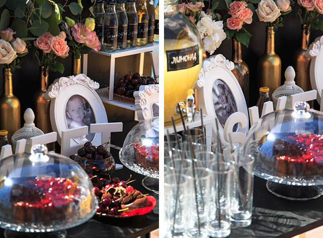 Необычная протея, свадьба Дмитрия и Юлии, декор сладкого стола