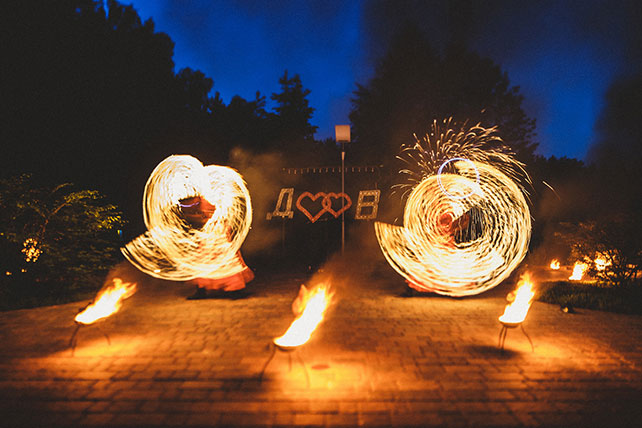 Очарование Прованса, лавандовая свадьба, фаер-шоу на свадьбе