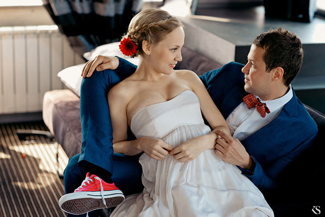 бело-красная летняя свадьба