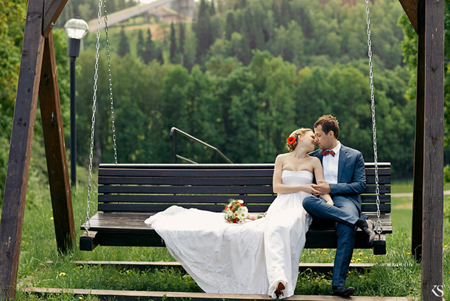 бело-красная летняя свадьба