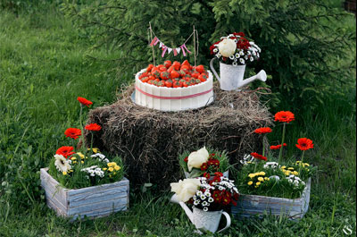 бело-красная летняя свадьба