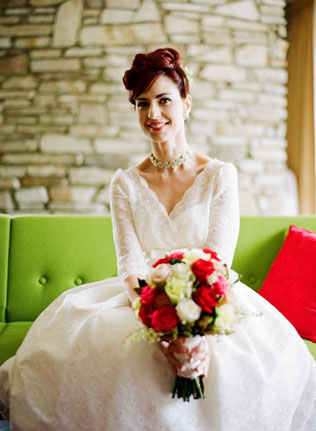 ретро-свадьба в стиле 1950-х, образ невесты