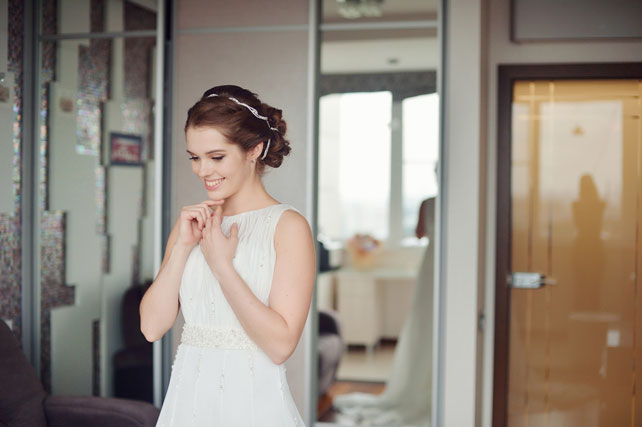 Романтичная свадьба, встреча жениха и невесты