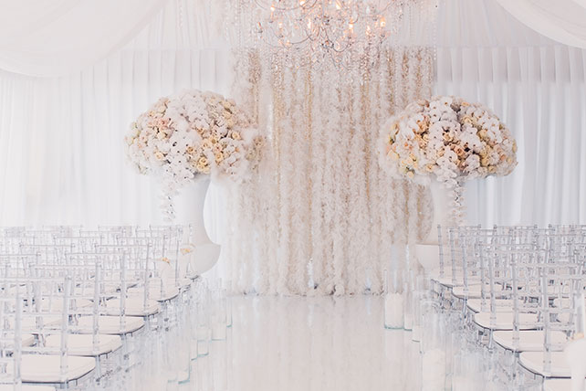 Роскошная белоснежная свадьба, место церемонии