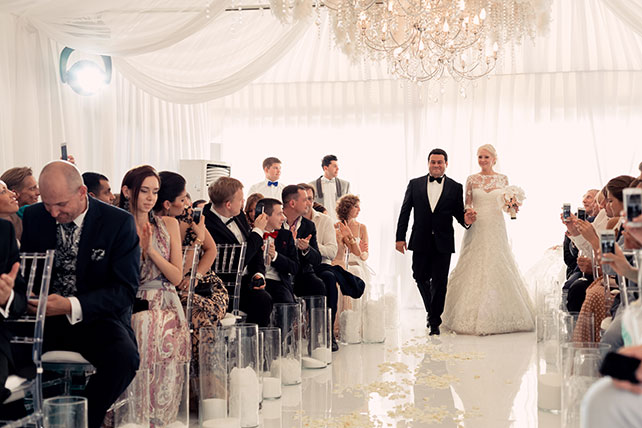 Роскошная белоснежная свадьба, церемония
