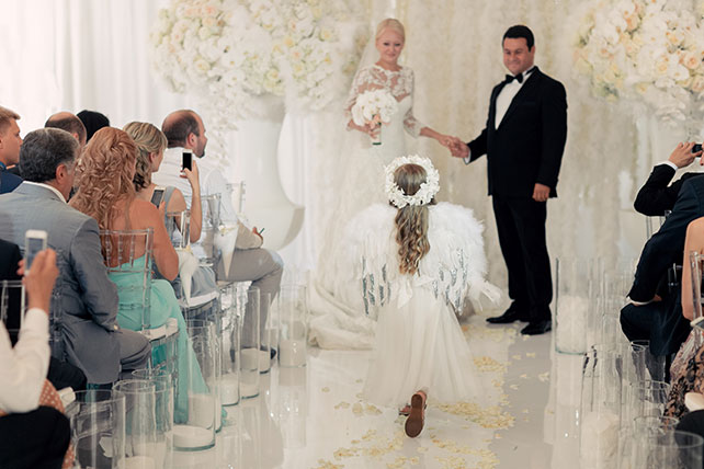 Роскошная белоснежная свадьба, церемония
