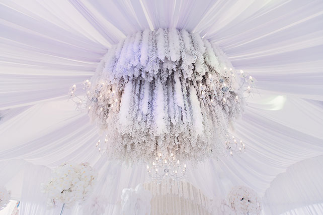 Роскошная белоснежная свадьба, декор шатра