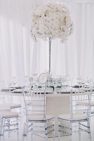 Роскошная белоснежная свадьба, флористика