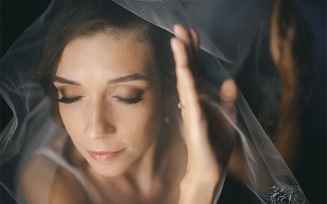 гламурная свадьба с гортензией, макияж невесты